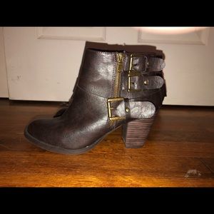 Brown ankle booties